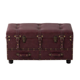 COZAYH Vintage Storage Ottoman Bench, Chest Cabinet with Latch Closure and Buckle for Bedroom Closet Home Organizer Decorative