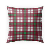 COZY PLAID RED AND GREEN Indoor|Outdoor Pillow By Kavka Designs - 18" x 18"
