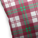 COZY PLAID RED AND GREEN Indoor|Outdoor Pillow By Kavka Designs - 18" x 18"