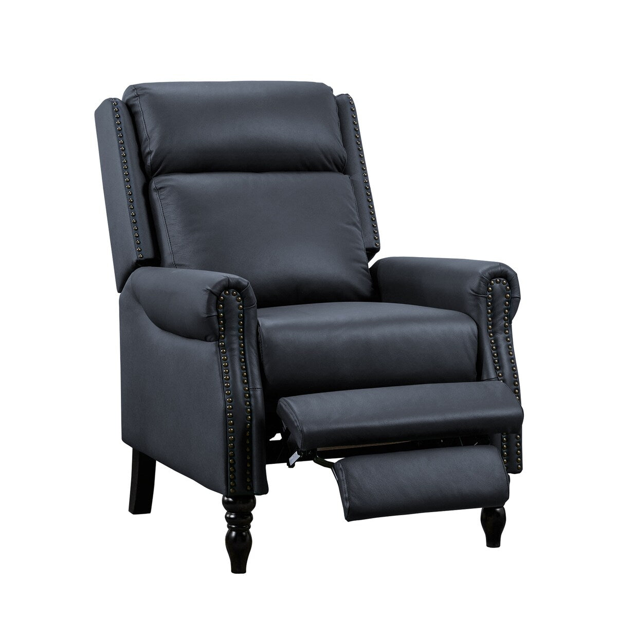 COZYMAN Mid-century Genuine Leather Recliner Push Back Adjustable Recliner Chairs with Comfortable Arms Set of 2