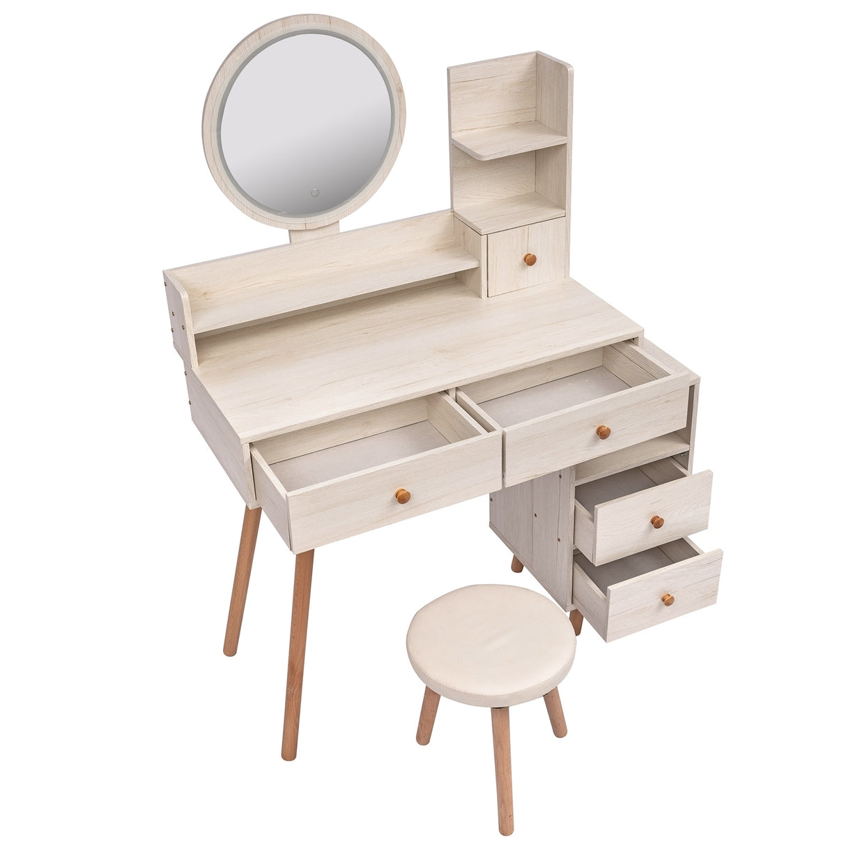 CRAZY ELF Stylish Vanity Table and Cushioned Stool