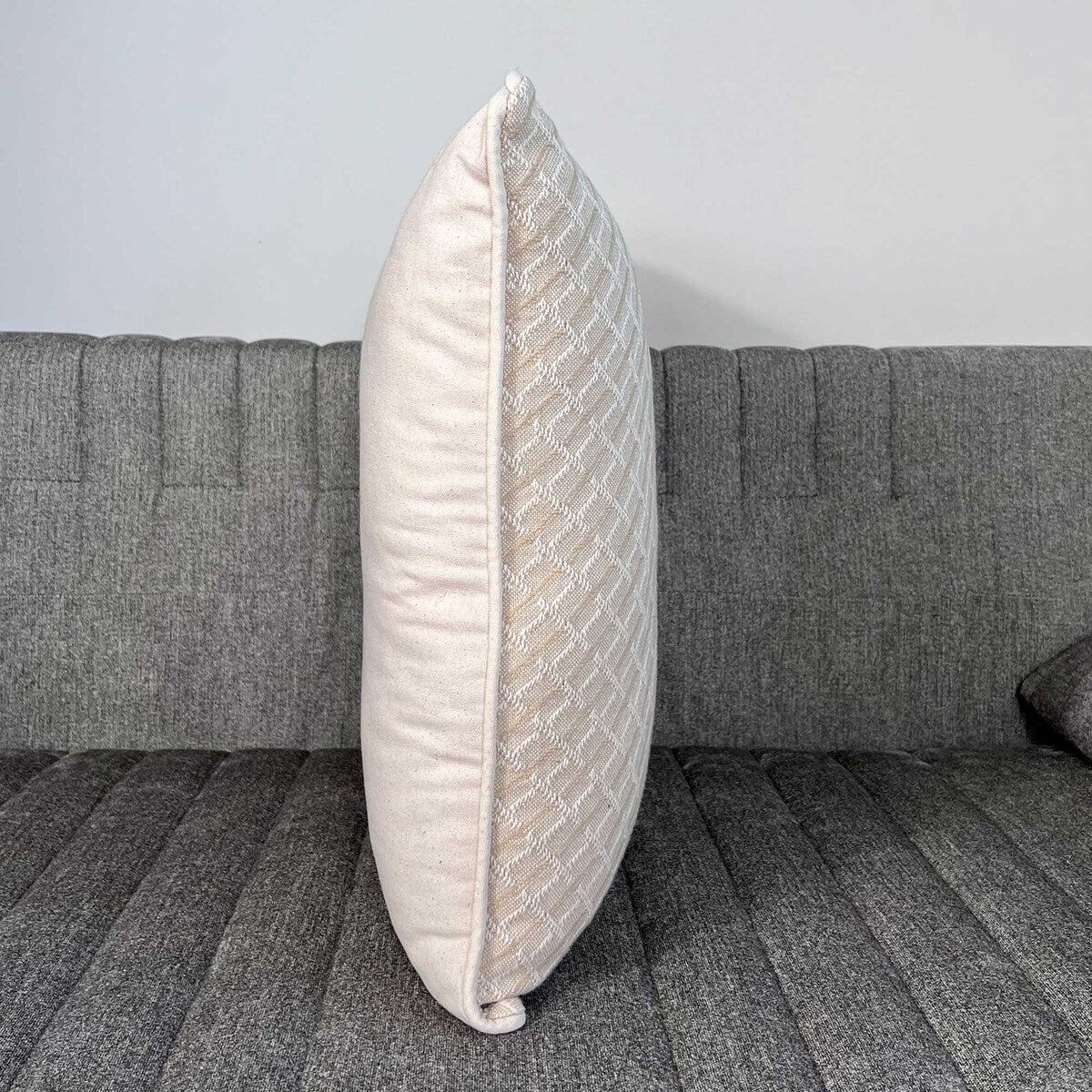 CROSS YOUR T'S TAN Cotton Woven Pillow By Kavka Designs