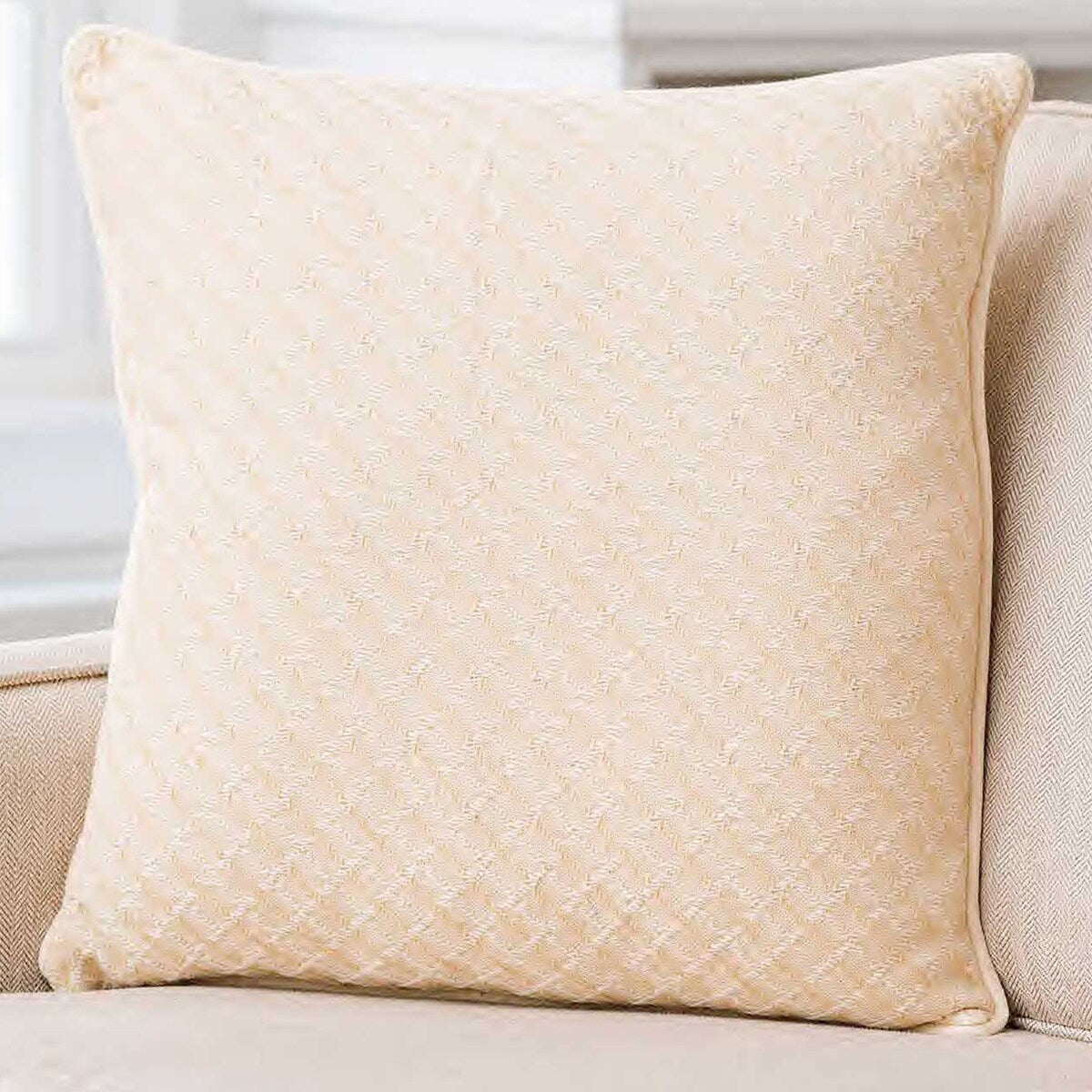 CROSS YOUR T'S TAN Cotton Woven Pillow By Kavka Designs
