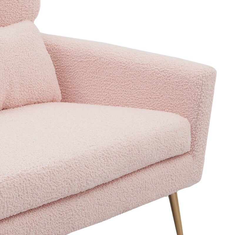 51"W Boucle Upholstered Loveseat with 2 Throw Pillows and Thick Padded for Bedroom and Small Space