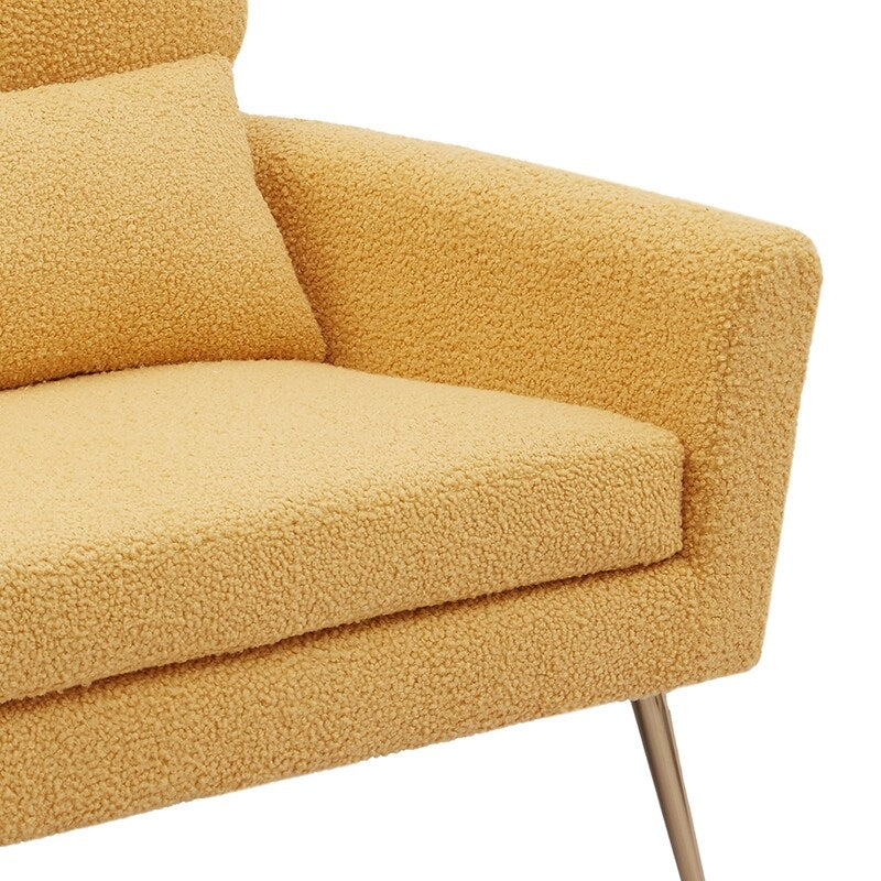 51"W Boucle Upholstered Loveseat with 2 Throw Pillows and Thick Padded for Bedroom and Small Space