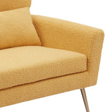 51"W Boucle Upholstered Loveseat with 2 Throw Pillows and Thick Padded for Bedroom and Small Space