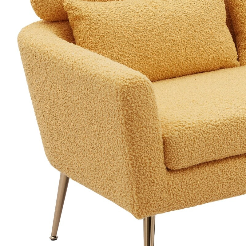 51"W Boucle Upholstered Loveseat with 2 Throw Pillows and Thick Padded for Bedroom and Small Space