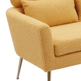 51"W Boucle Upholstered Loveseat with 2 Throw Pillows and Thick Padded for Bedroom and Small Space