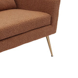 51"W Boucle Upholstered Loveseat with 2 Throw Pillows and Thick Padded for Bedroom and Small Space