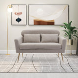 51"W Boucle Upholstered Loveseat with 2 Throw Pillows and Thick Padded for Bedroom and Small Space