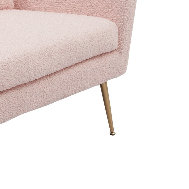 51"W Boucle Upholstered Loveseat with 2 Throw Pillows and Thick Padded for Bedroom and Small Space