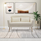 51"W Boucle Upholstered Loveseat with 2 Throw Pillows and Thick Padded for Bedroom and Small Space
