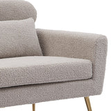 51"W Boucle Upholstered Loveseat with 2 Throw Pillows and Thick Padded for Bedroom and Small Space