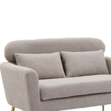 51"W Boucle Upholstered Loveseat with 2 Throw Pillows and Thick Padded for Bedroom and Small Space