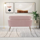 51"W Boucle Upholstered Loveseat with 2 Throw Pillows and Thick Padded for Bedroom and Small Space