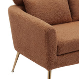 51"W Boucle Upholstered Loveseat with 2 Throw Pillows and Thick Padded for Bedroom and Small Space