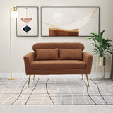 51"W Boucle Upholstered Loveseat with 2 Throw Pillows and Thick Padded for Bedroom and Small Space