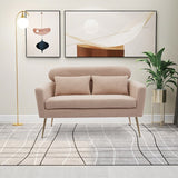 51"W Boucle Upholstered Loveseat with 2 Throw Pillows and Thick Padded for Bedroom and Small Space