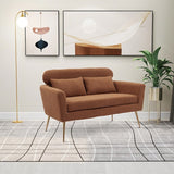 51"W Boucle Upholstered Loveseat with 2 Throw Pillows and Thick Padded for Bedroom and Small Space