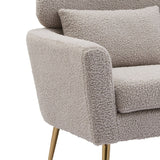 51"W Boucle Upholstered Loveseat with 2 Throw Pillows and Thick Padded for Bedroom and Small Space