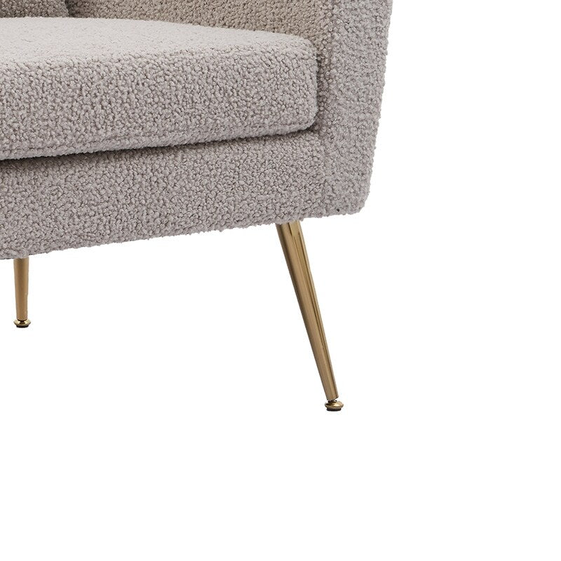 51"W Boucle Upholstered Loveseat with 2 Throw Pillows and Thick Padded for Bedroom and Small Space