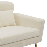 51"W Boucle Upholstered Loveseat with 2 Throw Pillows and Thick Padded for Bedroom and Small Space