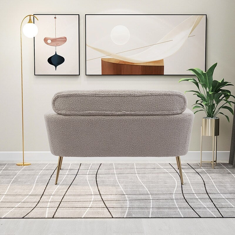 51"W Boucle Upholstered Loveseat with 2 Throw Pillows and Thick Padded for Bedroom and Small Space