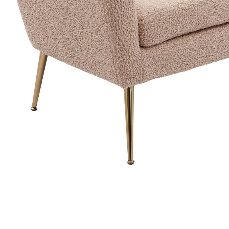 51"W Boucle Upholstered Loveseat with 2 Throw Pillows and Thick Padded for Bedroom and Small Space