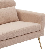 51"W Boucle Upholstered Loveseat with 2 Throw Pillows and Thick Padded for Bedroom and Small Space