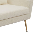 51"W Boucle Upholstered Loveseat with 2 Throw Pillows and Thick Padded for Bedroom and Small Space