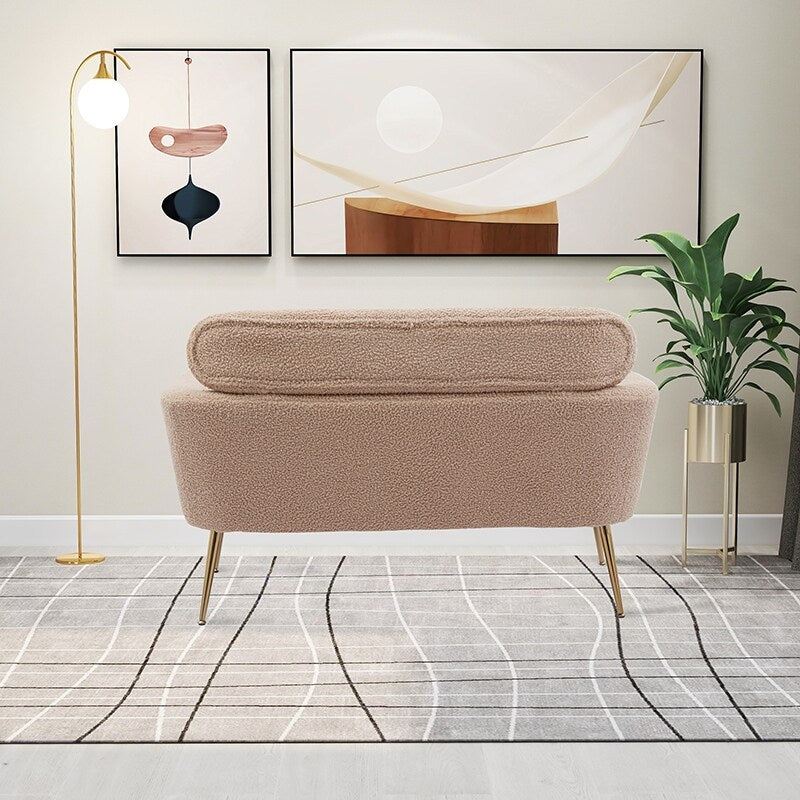 51"W Boucle Upholstered Loveseat with 2 Throw Pillows and Thick Padded for Bedroom and Small Space