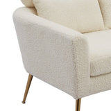 51"W Boucle Upholstered Loveseat with 2 Throw Pillows and Thick Padded for Bedroom and Small Space