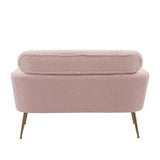 51"W Boucle Upholstered Loveseat with 2 Throw Pillows and Thick Padded for Bedroom and Small Space