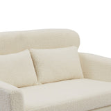 51"W Boucle Upholstered Loveseat with 2 Throw Pillows and Thick Padded for Bedroom and Small Space