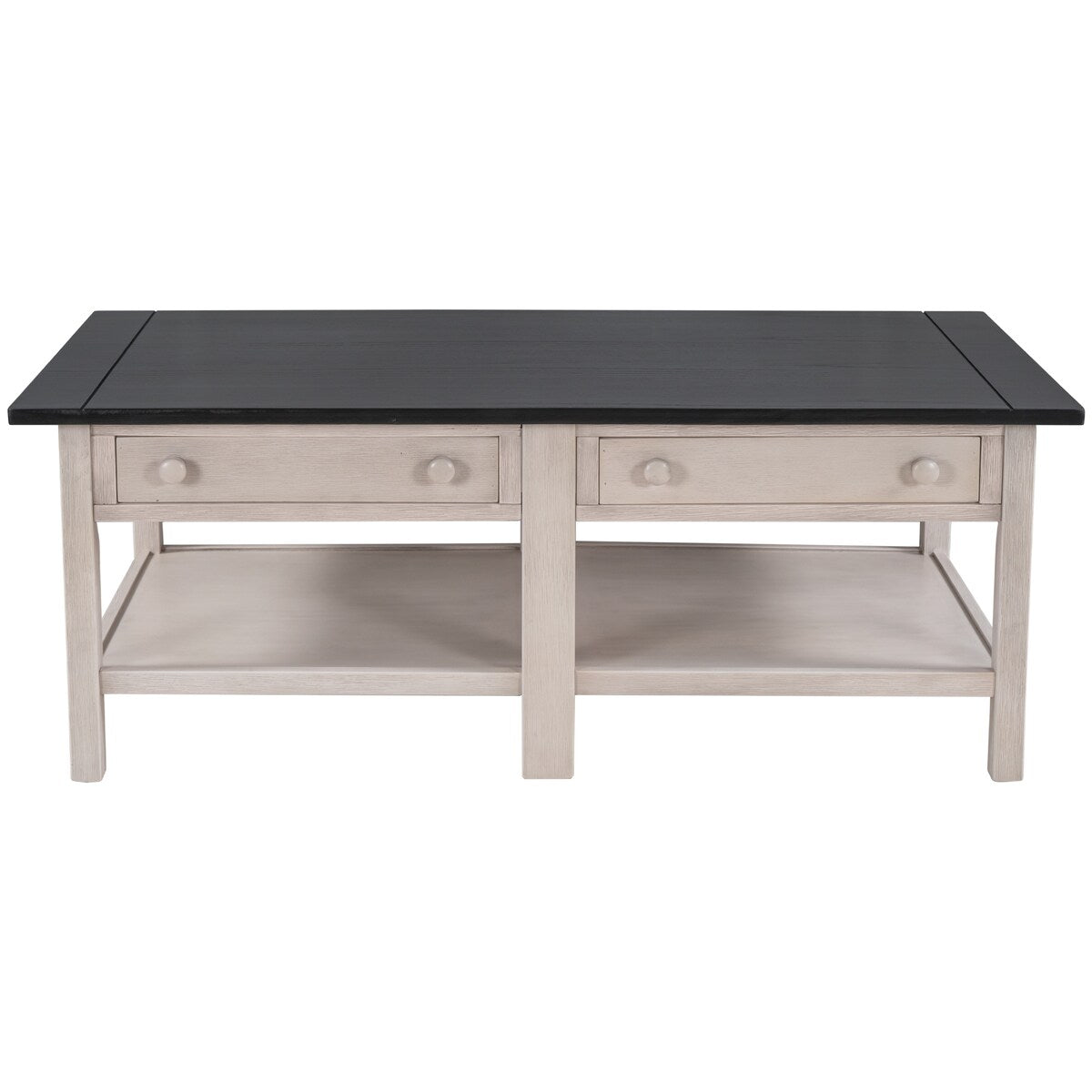 Classical Wooden Espresso & White Coffee Table for Living Room, Bedroom