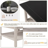 Classical Wooden Espresso & White Coffee Table for Living Room, Bedroom