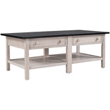 Classical Wooden Espresso & White Coffee Table for Living Room, Bedroom