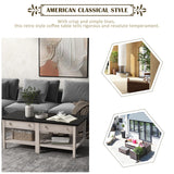 Classical Wooden Espresso & White Coffee Table for Living Room, Bedroom