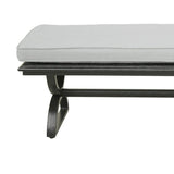 Dining Bench with Solar Protected Fabrics Cushion Covers for Entryway Living Room, Cast Silver