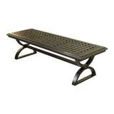 Dining Bench with Solar Protected Fabrics Cushion Covers for Entryway Living Room, Cast Silver