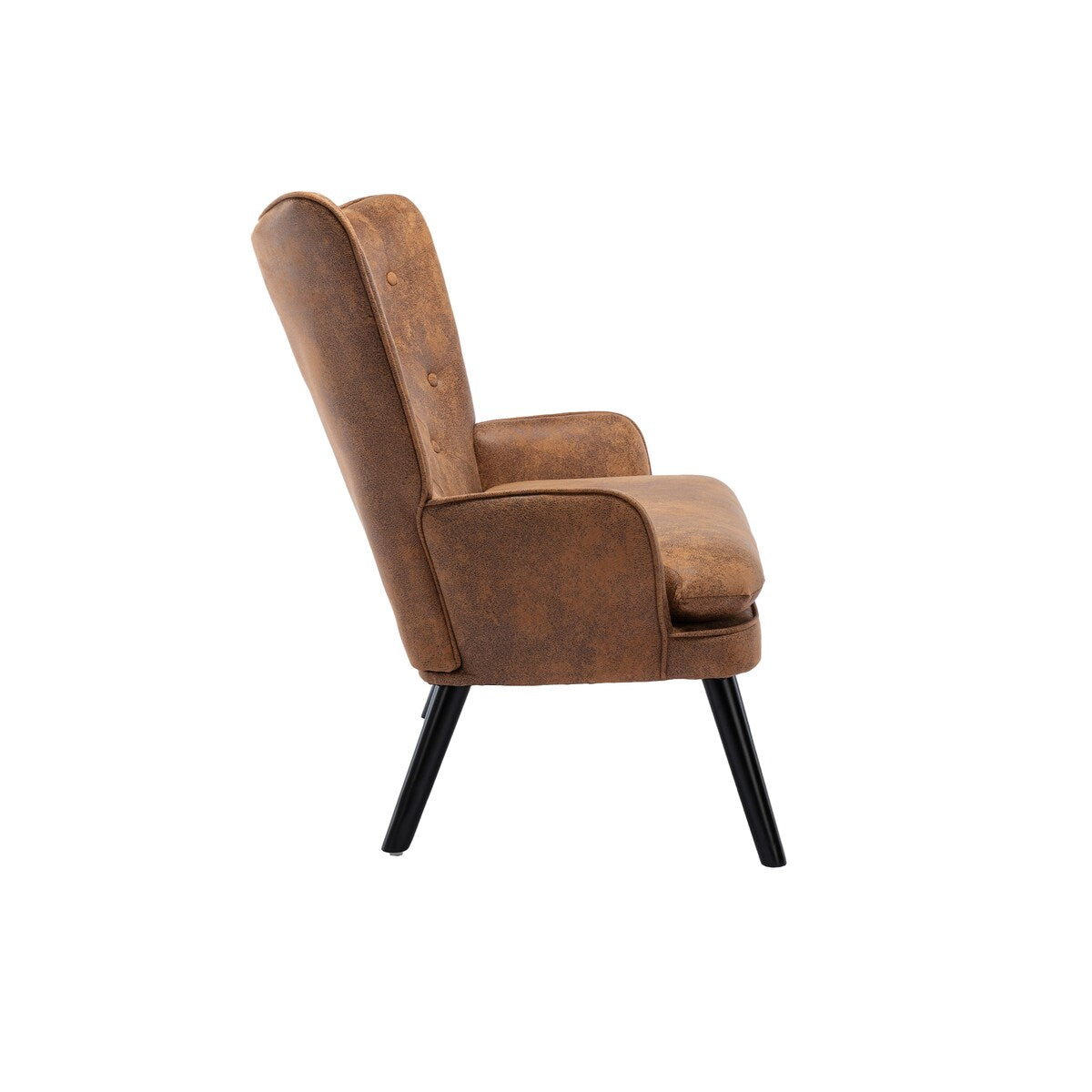 Fabric High Back Accent Chair with Padded Seat and Solid Wood Frame