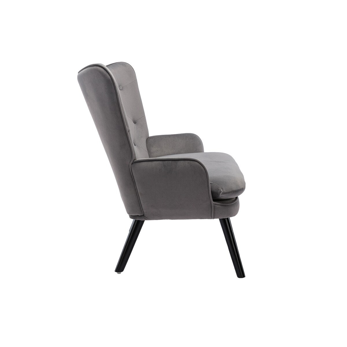 Fabric High Back Accent Chair with Padded Seat and Solid Wood Frame