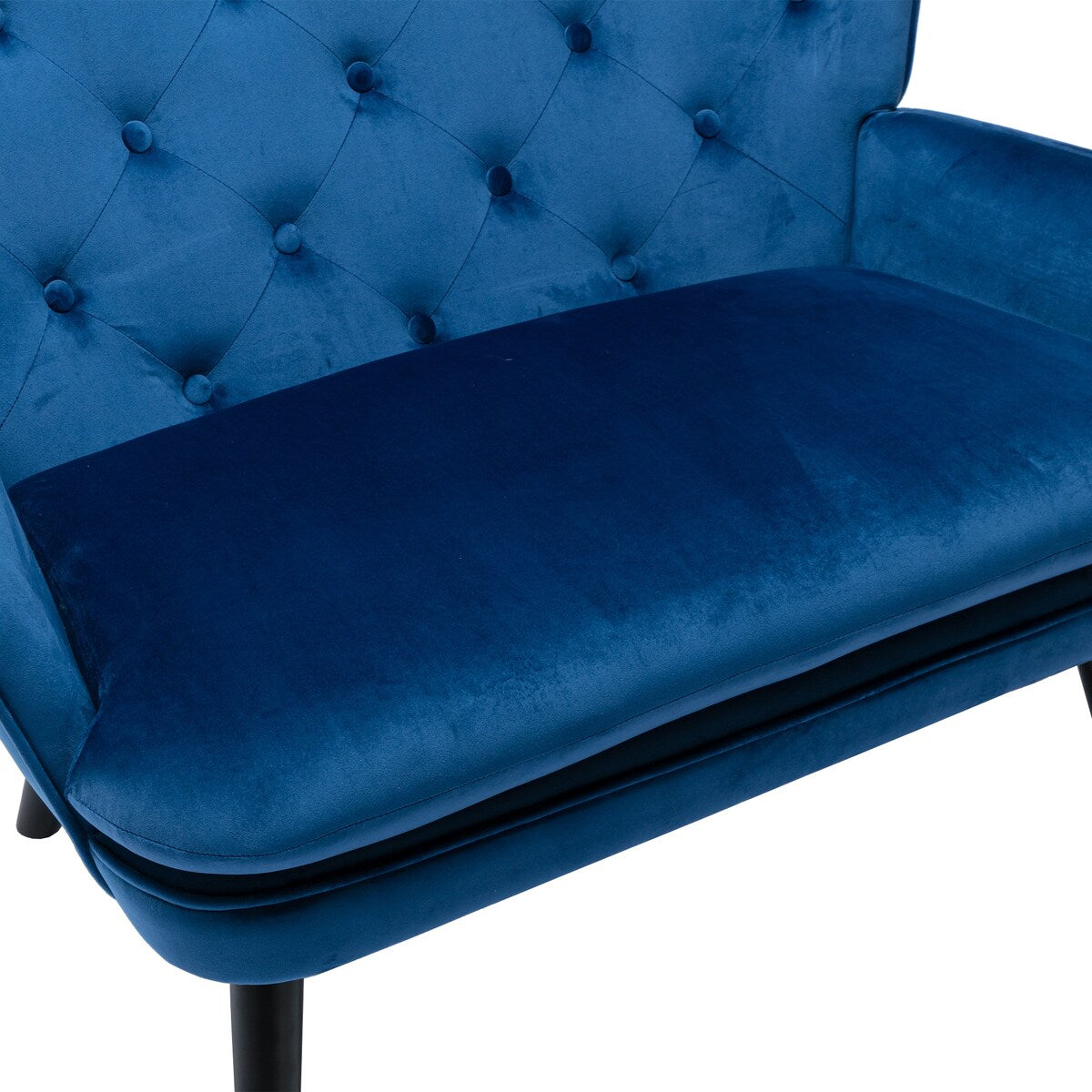 Fabric High Back Accent Chair with Padded Seat and Solid Wood Frame