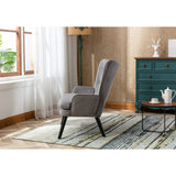 Fabric High Back Accent Chair with Padded Seat and Solid Wood Frame