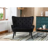 Fabric High Back Accent Chair with Padded Seat and Solid Wood Frame