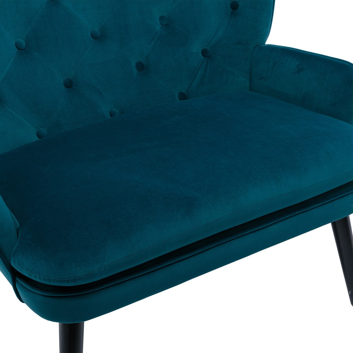 Fabric High Back Accent Chair with Padded Seat and Solid Wood Frame