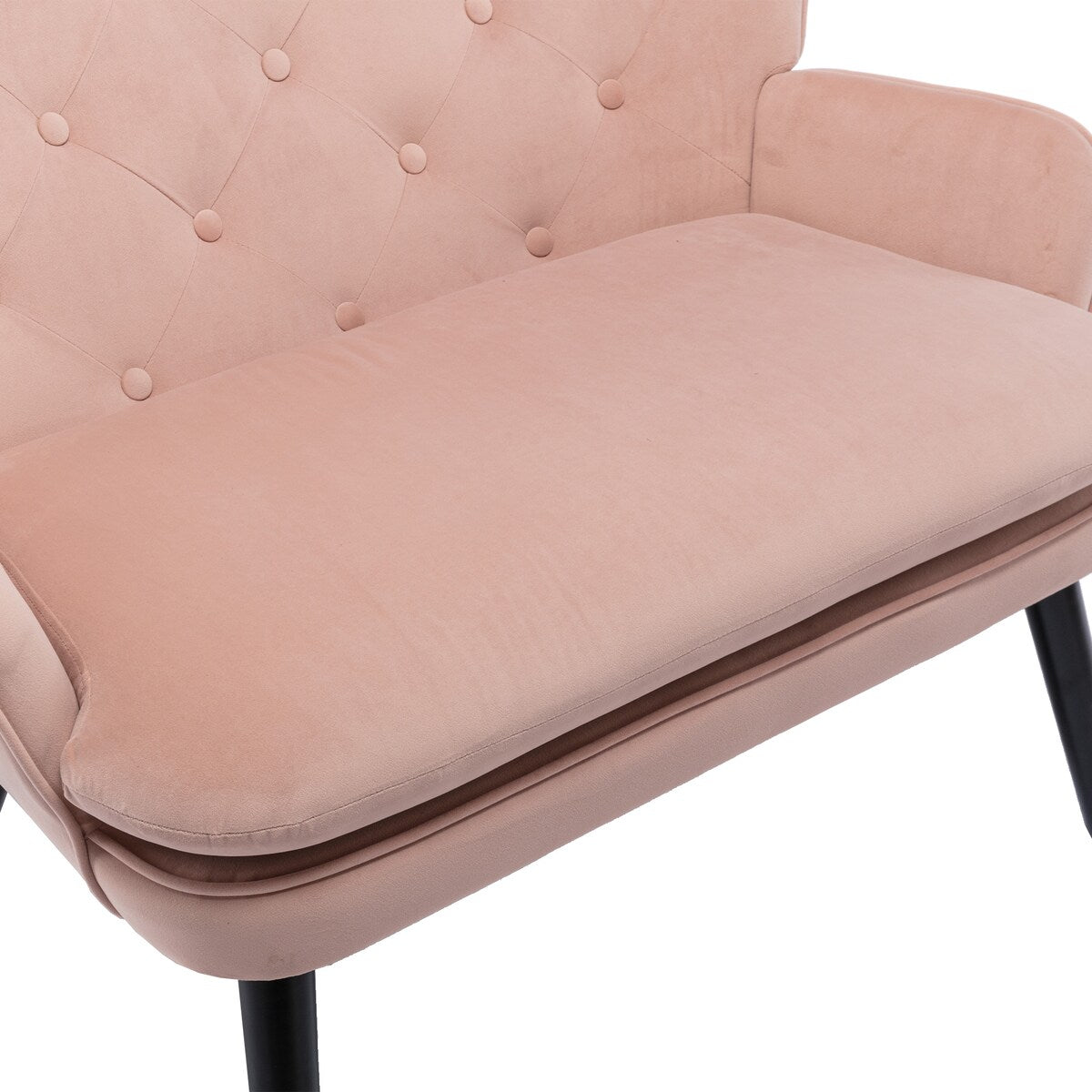 Fabric High Back Accent Chair with Padded Seat and Solid Wood Frame