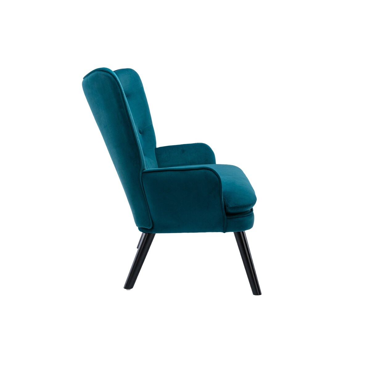 Fabric High Back Accent Chair with Padded Seat and Solid Wood Frame