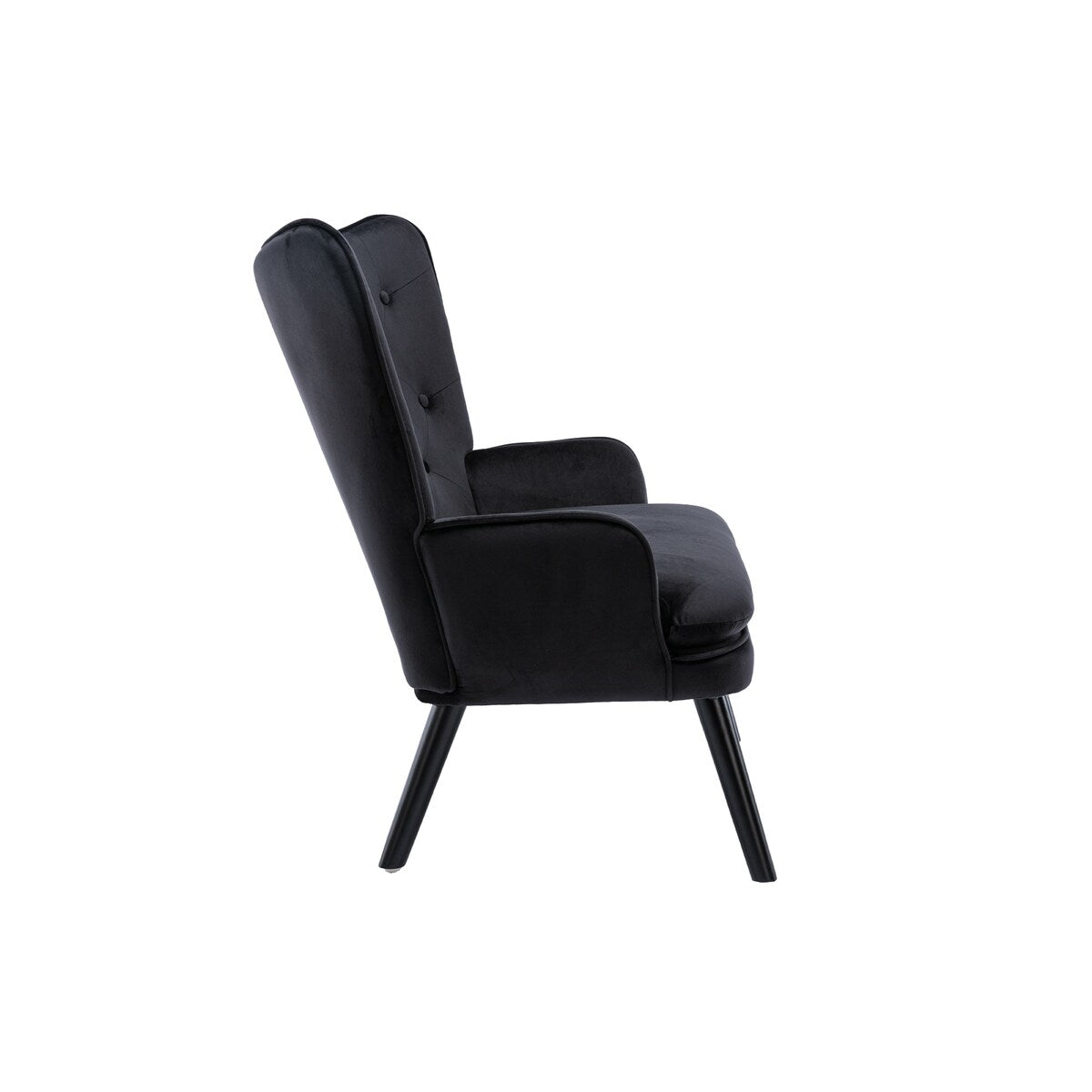 Fabric High Back Accent Chair with Padded Seat and Solid Wood Frame