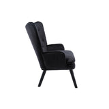 Fabric High Back Accent Chair with Padded Seat and Solid Wood Frame